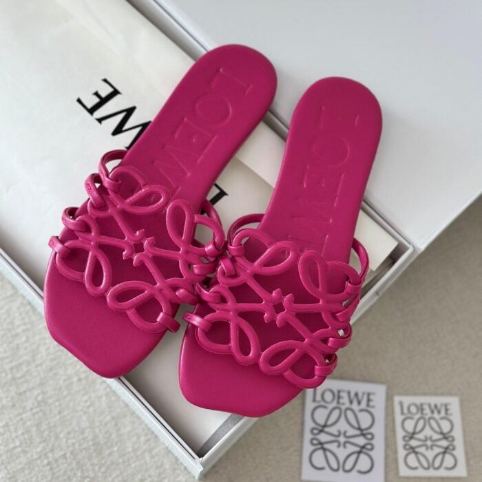 Loewe Petal Anagram Leather Slide