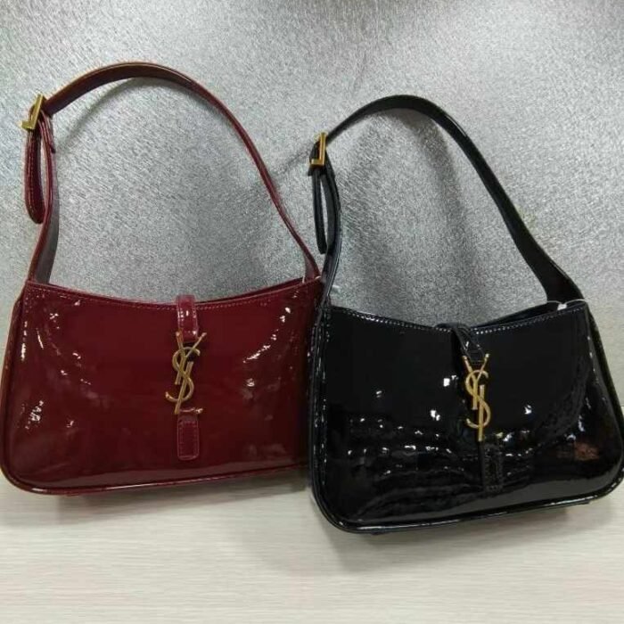 Saint Laurent Le 5 À 7 Hobo—patent Leather With Iconic Ysl Monogram Hardware