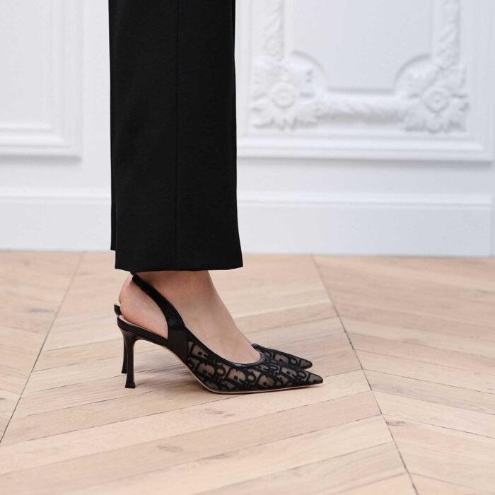 Dior Adiorable Slingbacks pump—mesh With Oblique Embroidery
