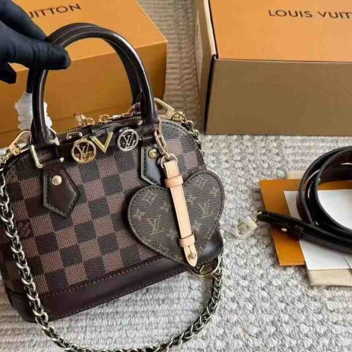 LV Alma BB Damier Ebene Canvas Dark Brown