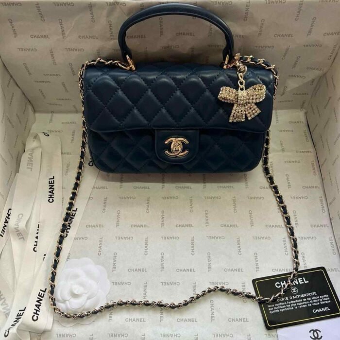 Chanel Flap bag Mini Top handle Navy