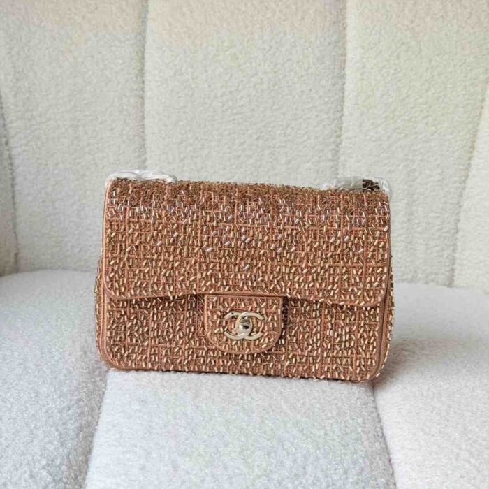 Chanel Knit Pearls Evening Bag golden
