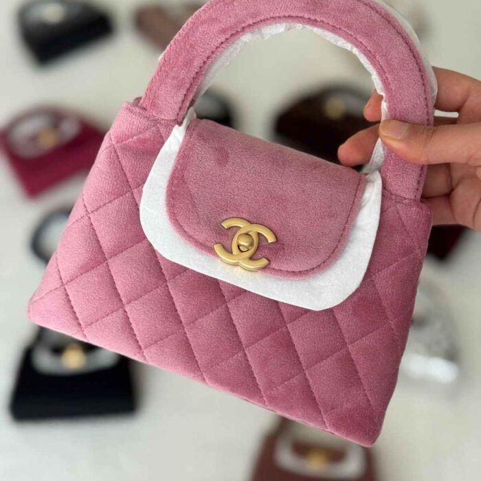 Chanel Nano Velvet Kelly Shopper Bag