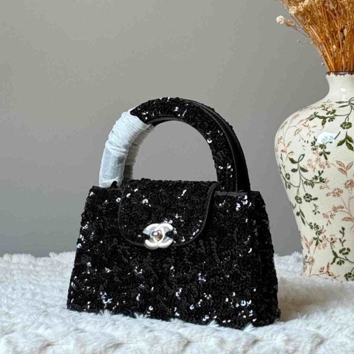 Chanel Sequin Nano Kelly Shopper Bag