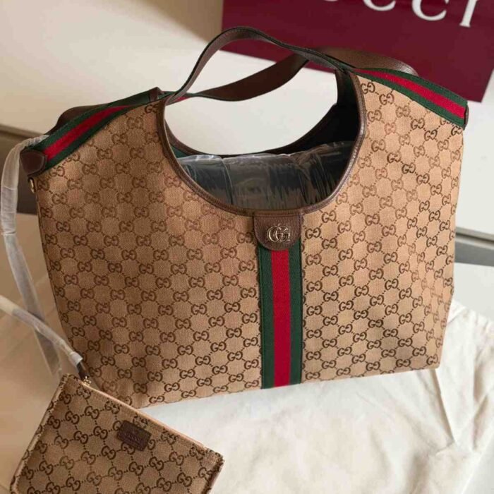 Gucci Giglio Tote bag Web Large Brown
