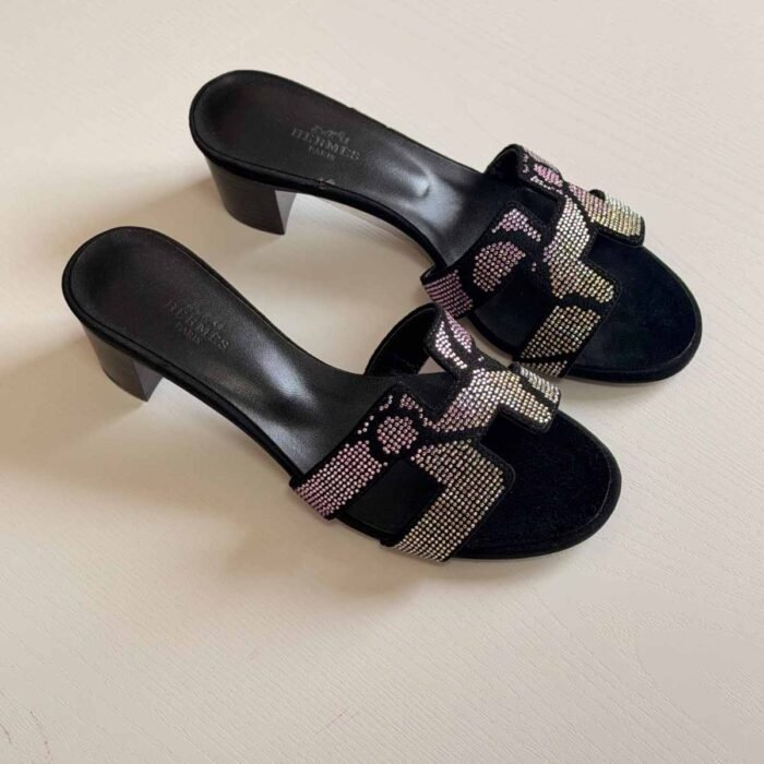 Hermes Oasis Noir Cristal Sandals